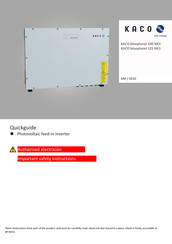 Kaco blueplanet 100 NX3 Quick Manual