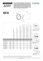 Cairox BFA 125 E2 20 Assembly Instruction Manual