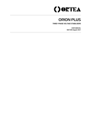 ORTEA NEXT ORION PLUS User Manual