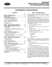 Carrier AquaSnap 30RC010 Installation Instructions Manual