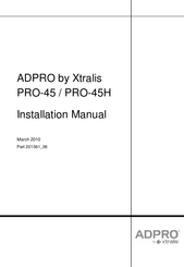 Xtralis ADPRO PRO-45H Installation Manual
