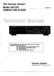Harman Kardon HD7725 Technical Manual