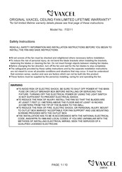 Vaxcel F0011 Instructions Manual