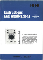 BRUEL & KJAER 1616 Instructions And Applications
