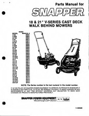 Snapper V181S Manual