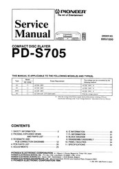 Pioneer PD-S705 Service Manual