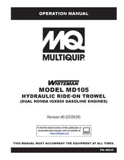 MULTIQUIP WHITEMAN MD105 Operation Manual