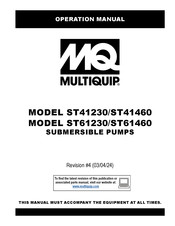 MULTIQUIP st41230 Operation Manual