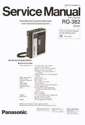 Panasonic RQ-382 Service Manual