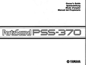 Yamaha PortaSound PSS-370 Operator's Manual