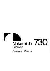 Nakamichi 730 Owner's Manual