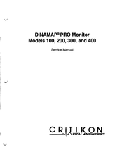 Critikon DINAMAP PRO 300 Service Manual