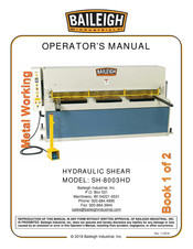 Baileigh Industrial SH-8003HD Operator's Manual