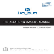 Kaysun KCT-05 SRPSWF Installation & Owner's Manual