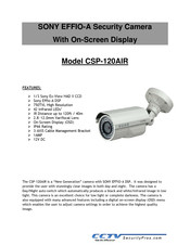 CCTV SECURITY PROS SONY EFFIO-A CSP-120AIR Instructions Manual