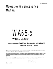 Komatsu H20761 Operation & Maintenance Manual