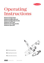 Fronius Robacta Single Pipe Arctic Operating Instructions Manual