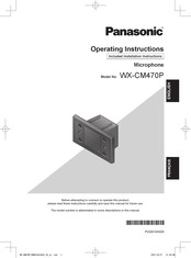 Panasonic WX-CM470P Operating Instructions Manual