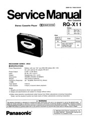 Panasonic RQ-X11 Service Manual