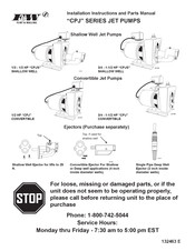 Flint & Walling CPJ05B Installation Instructions Manual
