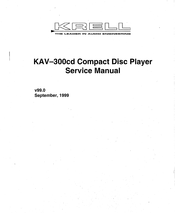 Krell Industries Front Loading Compact Disc Player KAV-300cd Service Manual