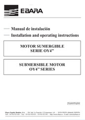 EBARA OYT 300 Installation And Operating Instructions Manual