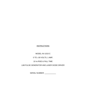 Avtech AV-1015-C Instructions Manual