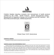 Cristofoli Vitale Class 21 Manual