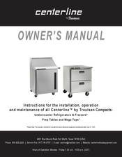 Traulsen centerline CLUC-60R-SD-WTRR Owner's Manual