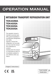 Mitsubishi TEK350SA Operation Manual