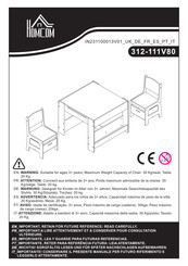 HOMCOM 312-111V80 Manual