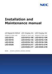 NEC LED-E025i Installation And Maintenance Manual