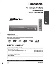 Panasonic DIGA DMR-EA38V Operating Instructions Manual