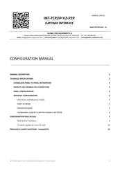 Global Fire Equipment INT-TCP/IP-V2-P2P-GATEWAY Configuration Manual