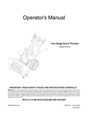MTD 31AE6LHG705 Operator's Manual