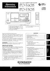 Pioneer PD-F505 Operating Instructions Manual