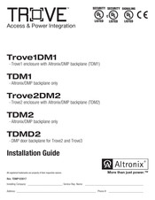 Altronix TROVE TDMD2 Installation Manual