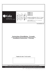 Kalia AQUATONIK 104082 Series Installation Instructions / Warranty