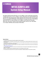 Yamaha MTX5-D System Setup Manual