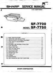 Sharp SF-7750 Service Manual