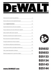 DeWalt D25263 Original Instructions Manual