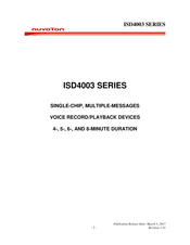 Nuvoton ChipCorder ISD4003-08MPY Manual