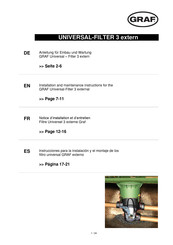 Graf Universal-Filter 3 Installation And Maintenance Instructions Manual