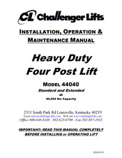 Challenger Lifts MDL 44040 Installation, Operation & Maintenance Manual