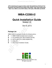 Iei Technology IMBA-C2260-i2 Quick Installation Manual