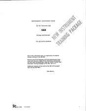 Tektronix 564 Instrument Reference Book