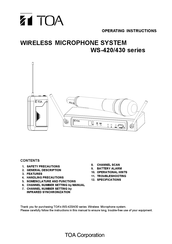 Toa WS-420 Series Operating Instructions Manual