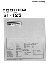 Toshiba ST-T25 Service Data