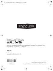Signature Kitchen Suite SKSDV3012MT Installation Manual