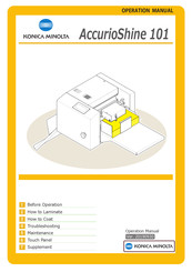 Konica Minolta AccurioShine 101 Operation Manual